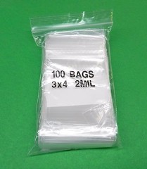 3×4 White Block Reclosable Bags 2mil Writeable 3x 4″ Poly Baggies 500 Pcs