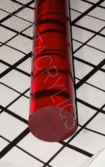 1” DIAMETER CLEAR TRANSLUCENT RED ACRYLIC PLEXIGLASS LUCITE ROD 12” INCH LONG