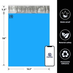 500 14.5×19 Poly Mailers Envelopes Self Sealing Shipping Mailers Blue POLYSELLS