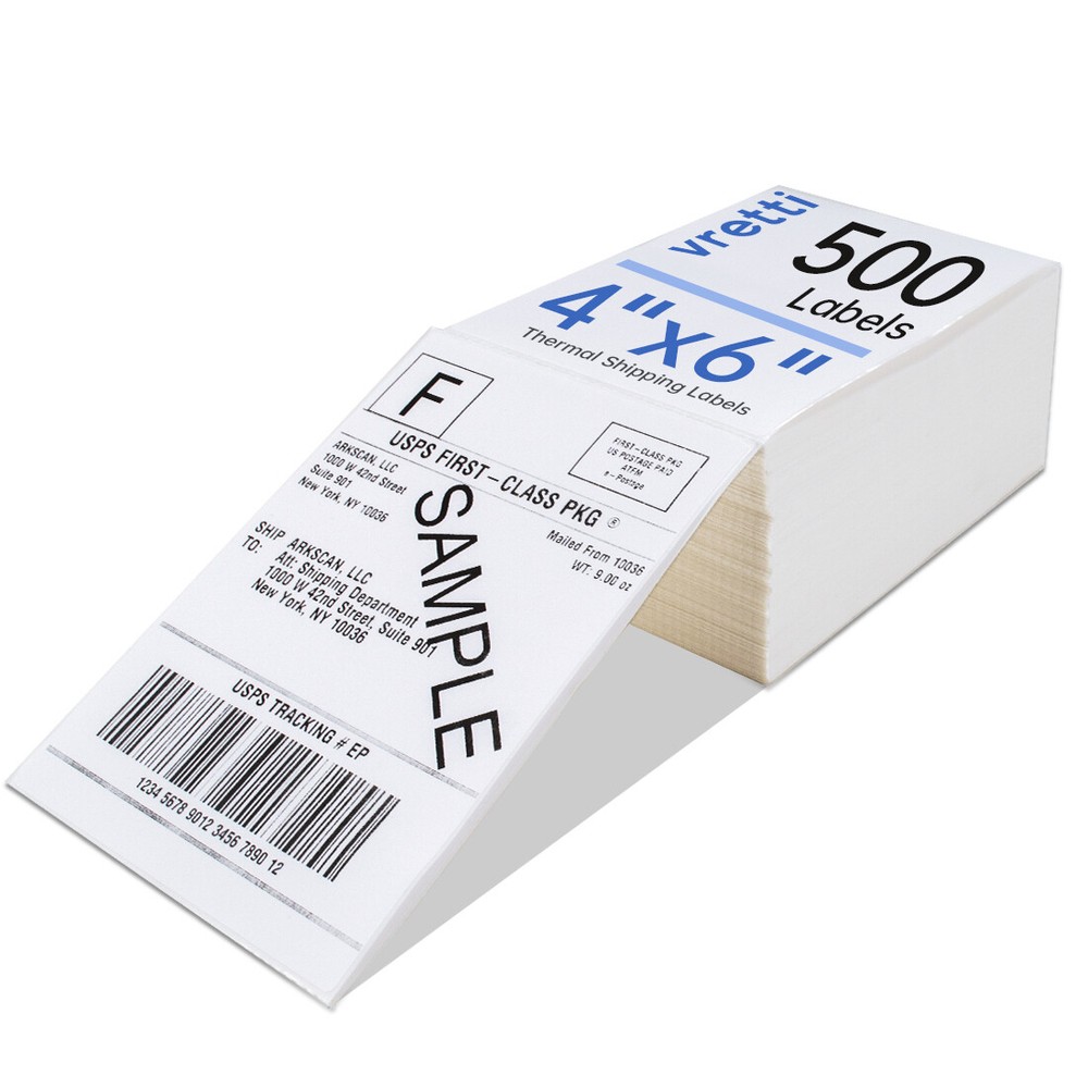 500 4×6 Fandfold Direct Thermal Shipping Labels for Rollo & Zebra Printer