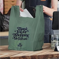 12×6.5×22 Inches Green Plastic Shopping Bags for Grocery Takeout Retail 640 Pcs
