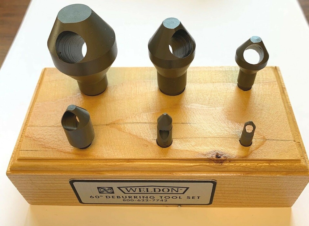 WELDON 60 DB 6 PC 60 DEG ZERO FLUTE COUNTERSINK & DEBURRING SET – USA