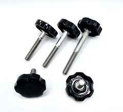 5/16″ Thumb Screw Bolts with Black Round Fluted Plastic Clamping Knob Stainless