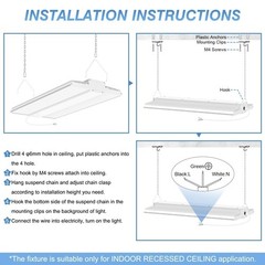 400W LED Linear High Bay Light Dimmable Warehouse Shop Gym Lighting 60000 Lumens