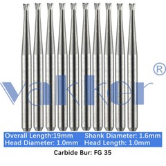Vakker Dental Tungsten Carbide Burs for High Speed Handpiece FG Friction Grip