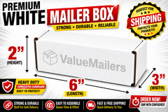 6x3x2 White Corrugated Mailers Shipping Packing Boxes Box Mailer 100 to 500