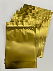 Mylar Bags Bulk QTY Matte Gold Thick 5 Mil Stand-Up 12 x 18 cm Aluminum Foil New