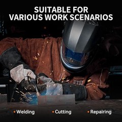 JASIC Leather Welding Jacket Split Cowhide Flame Resistant for Heavy Duty Welder