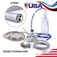 Portable Dental Turbine Unit 3 Way Syringe Work with Air Compressor 2/4 Holes US