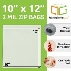 1000 Pack – 2 Mil Reclosable Bag with Hang Hole – 10″ x 12″ (1 Box)