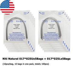 100PCS Dental Orthodontic Niti Arch Wire Rectangular Round Natural Upper Lower