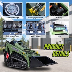 TYPHON STOMP V1000 1.5Ton Skid Steer Loader Kubota D1105 w Grapple and Bucket