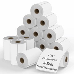 20 Rolls label 4×6 Direct Thermal Shipping 5000 labels Zebra Eltron ZP450 2844