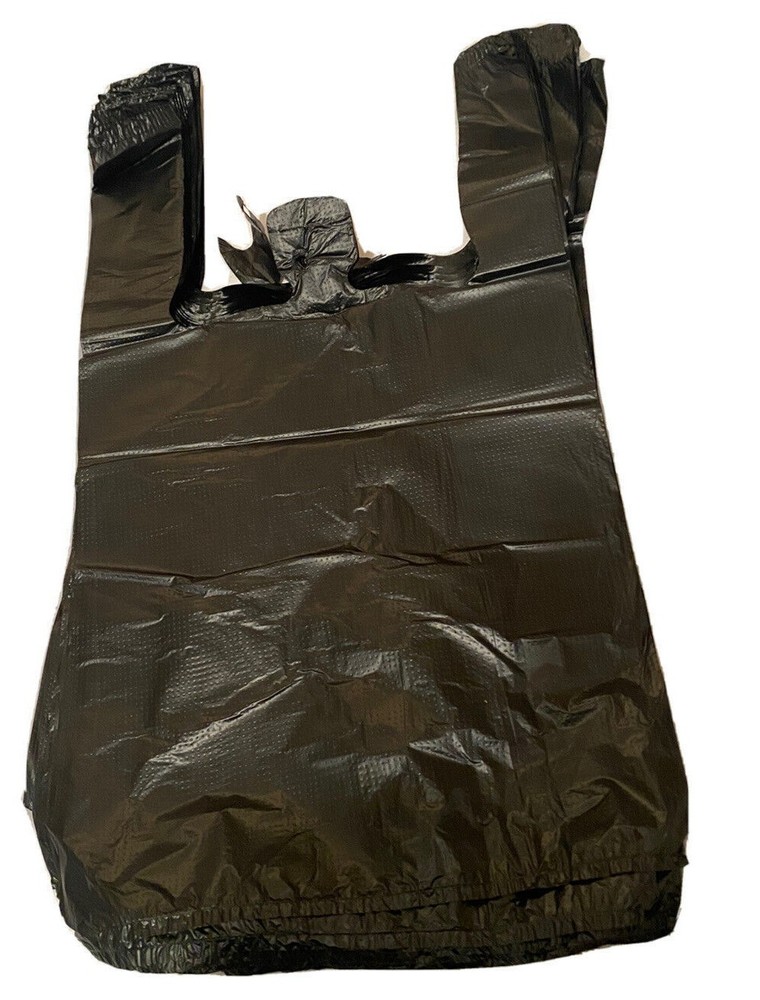 Bags 1/10 Small 8 x 4 x 15 BlackT-Shirt Plastic Grocery Shopping Grocery Bags