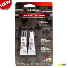 4X RadioShack 5-min Metal Glass Wood Epoxy All Purpose Bonding Super Glue .21oz