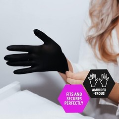 Medpride Nitrile Medical Examination Gloves-Small-Box of 100 Gloves, Black