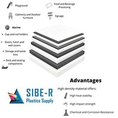 HDPE High Density Polyethylene PREMIUM Plastic Sheet 1/2″ x 6″ x 24” Natural UVI