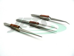 Fiber Grip Tweezers Set of 3 Cross Locking & Straight Soldering Tweezer Jewelers
