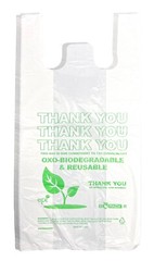 PLASTIC T SHIRT THANK YOU BAGS 22x 6.5 x 11.5 BIODEGRADABLE LOWEST PRICE