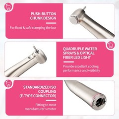 NSK Style Dental Brushless LED Micro Motor /1:5 Increasing LED Contra Angle USA