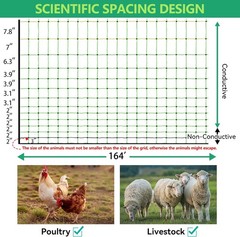 Portable Electric Poultry Netting Fence 47.5″H x 168′ L Livestock Nets Mesh