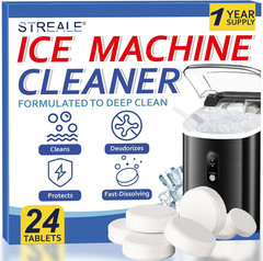 Ice Machine Cleaner Maker and Descaler – 24 Ice Maker Cleaner Tablets Compatible