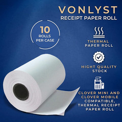 Receipt Paper for Clover Mini and Clover Mobile Thermal Printer 2 1/4 X 80 (10 R