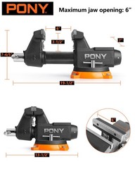 PONY 6″ Heavy Duty Bench Vises 8800LBS Clamp Force Workbench Vise 360° Rotatable