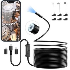 Endoscope Camera with Light, 1920P HD Borescope Camera with 8 LED Lights 16.4ft