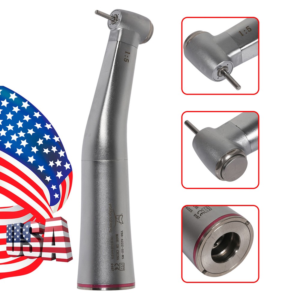 Dental 1:5 Optic LED Contra Angle Increasing Handpiece Fit NSK Electric Motor CE