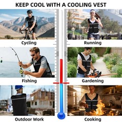 Cooling Vest for Men & Women, Adjustable Ice Vest with Detachable Reusable Ic…