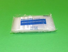 100 2″ x 2″ Zip Seal Lock Bags 2Mil Clear Squeezez Slide Reclosable 2×2 Baggies
