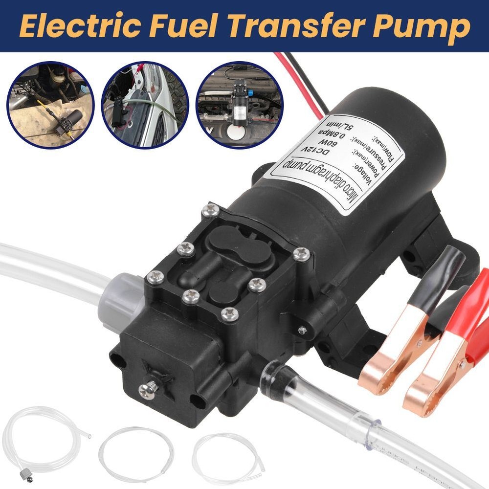 12V 5L/min Electric Fuel Transfer Pump Engine Oil Kerosene Car Tractor Truck US