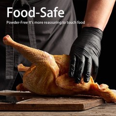 Black Vinyl Gloves: Food Grade, Latex & Powder-Free (100-Count)