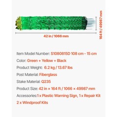 VEVOR Electric Netting Fence Kit Sheep Fencing 42″H x 164’L with Posts Spikes