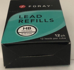 NEW FORAY Lead Refills,0.5 mm,HB Hardness. Pack Of 12 SHIPS N 24 HOURS