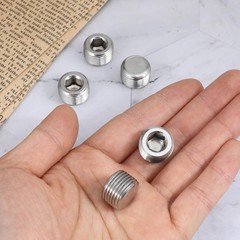 5 PCS 3/8″ NPT Male Pipe Plug Stainless Steel Pipe Plug Fitting Set Hex Count…