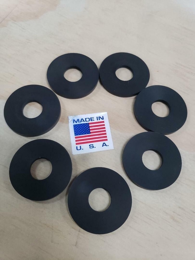 1″ ID Rubber Flat Washers 2″ OD 1/4″ Thick Spacers Various Pack Sizes Heavy Duty