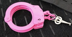 Double Locking Standard Size Pink Handcuffs Includes 2 Keys