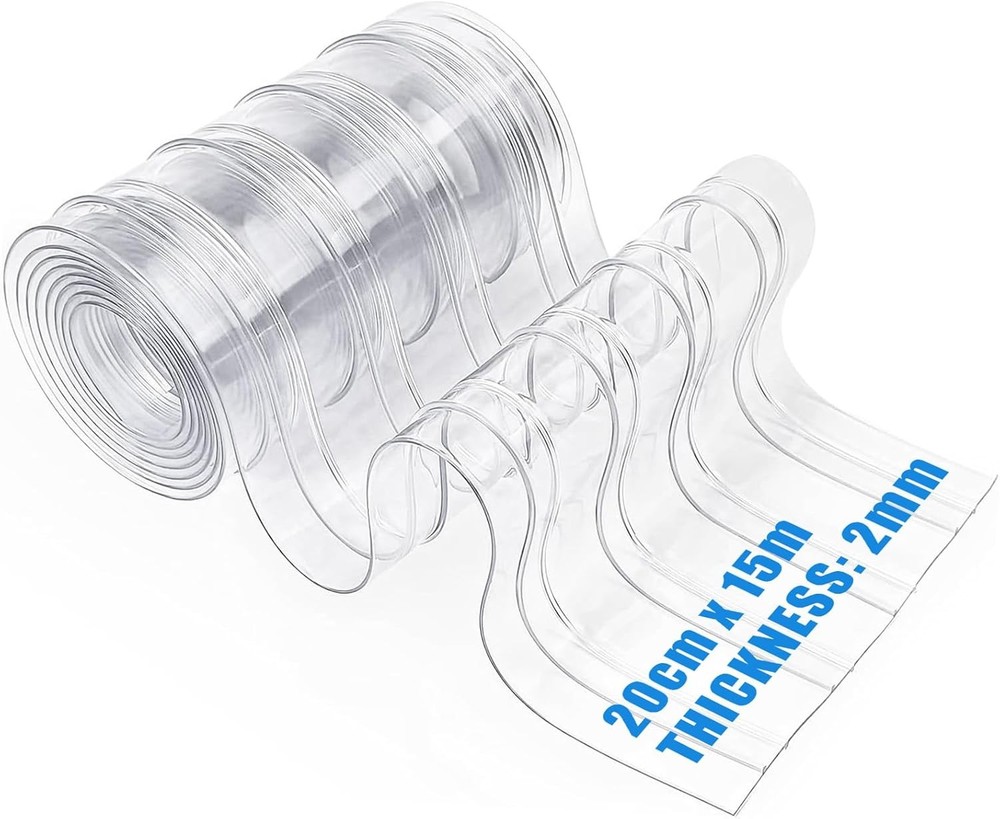 Plastic Vinyl Strip Door Curtain 7.8in Bulk Roll Clear PVC Curtain Replacement
