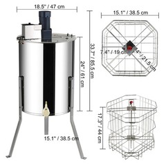 Electric Honey Extractor Beekeeping Equipment 4/8 Frames Stainless Steel