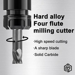 2PCS 4 Flute 1/2″ x 5/8″ x 3″ Solid Carbide End Mill – Double End – AlTiN Coated