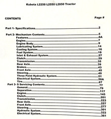 Kubota L2250 L2550 L2850 Tractor Service Repair Manual Shop Book Overhaul 452Pgs