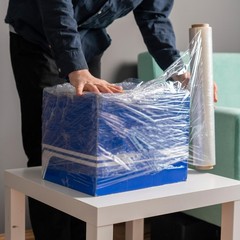 18″ x 1000′ 4 Rolls (120 Gauge) Blown Hand Stretch Film Shrink Wrap – Clear