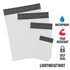 PREMIUM Poly Mailers – 2 Mil Thick Self Seal Waterproof Tear Resistant Envelopes