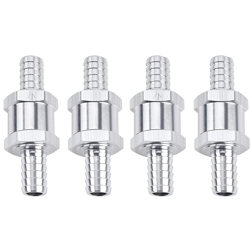 1/4″ Fuel Check Valve One Way Inline Non Return Diesel Gasoline Black 6mm 4Pcs