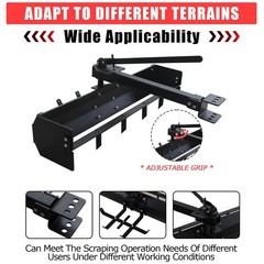 42″ Tow Behind Box Blade Scraper Steel Hitch Tow for Yard ATV UTV Tractor Mower