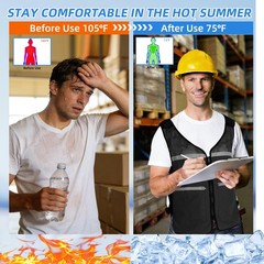 Cooling Vest for Men & Women, Adjustable Ice Vest with Detachable Reusable Ic…