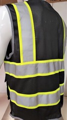 Hi Visibility Reflective Black Safety Vest (Small to 2XL)