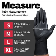 Disposable Nitrile Exam Gloves, 5 Mil Black, Powder-Free Heavy Duty Clean Glove